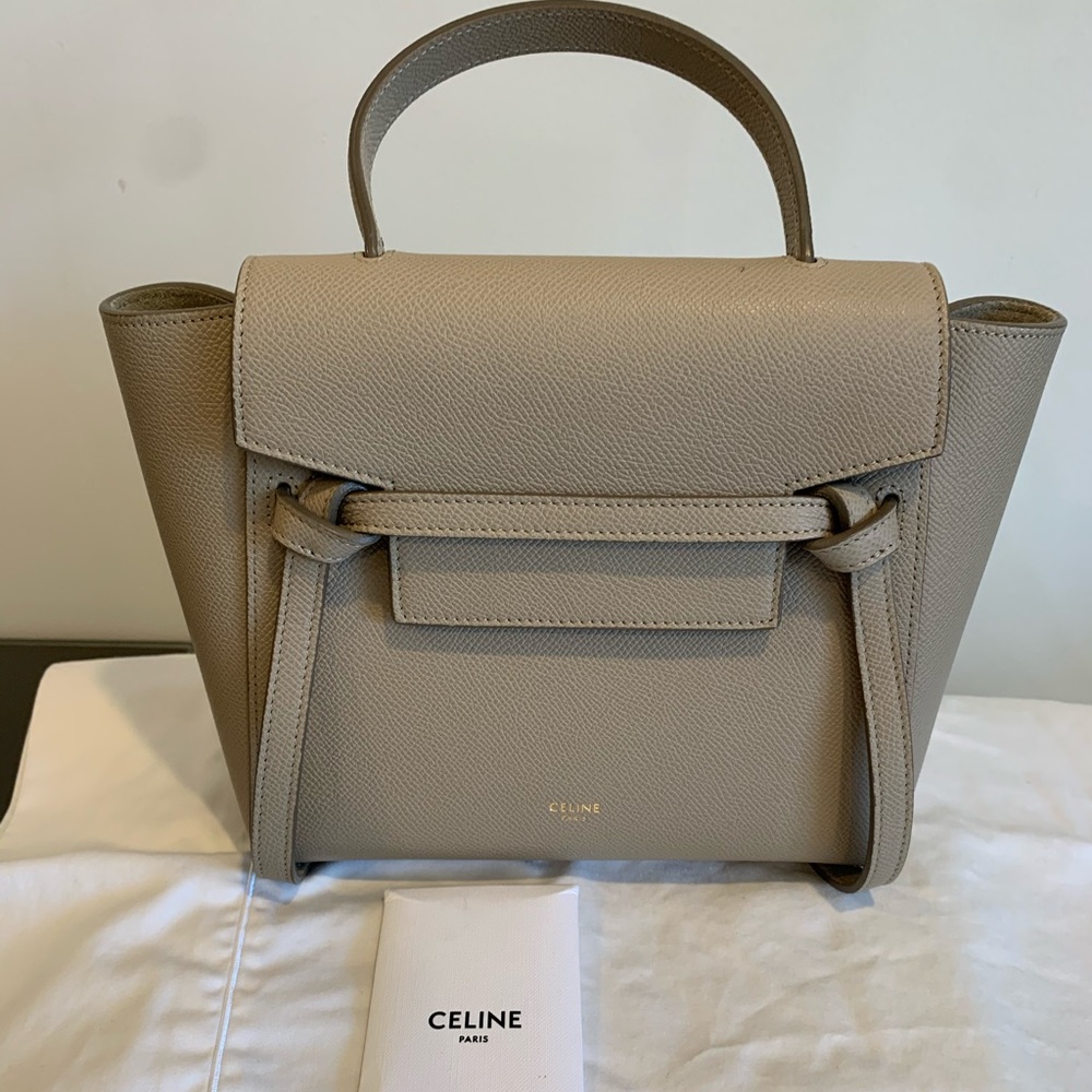 Celine Nano Belt Bag in Light Taupe